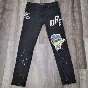 2APM Men's Jeans Paris Art Street Wear Paint Splat 32x32
